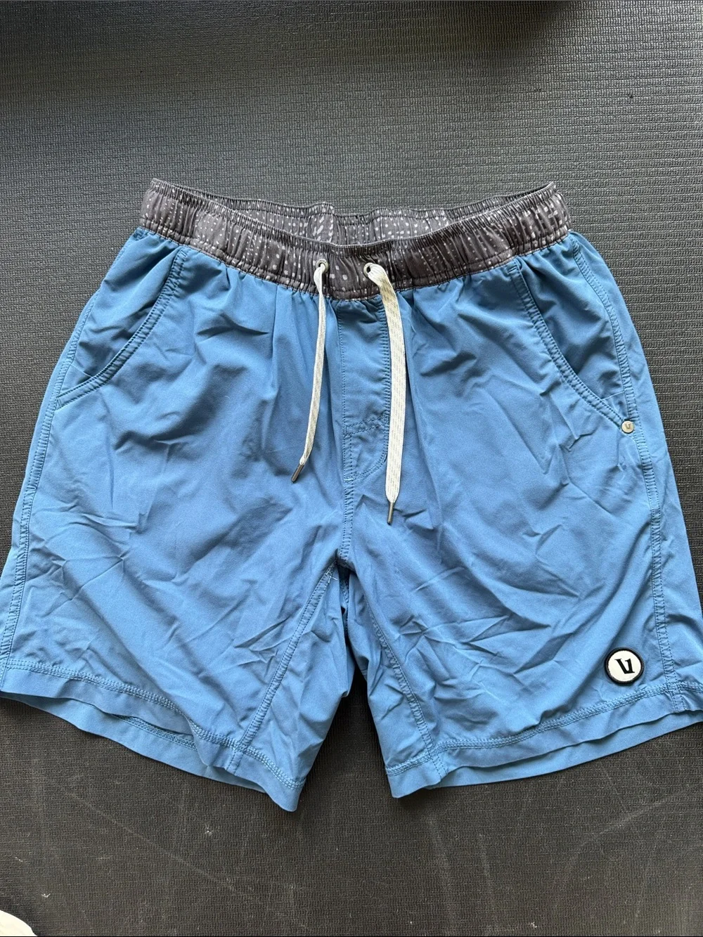 Vuori Men's Light Blue Shorts with Gray Waistband